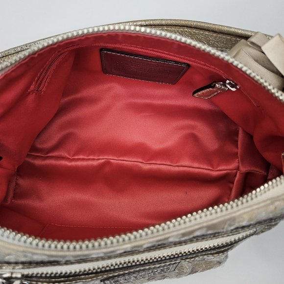 EUC Vintage Y2K Coach Poppy Sequin Bag Purse #14541 - Beige/Champagne - Picture 6 of 14